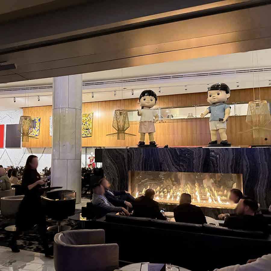 Fireplace and seating